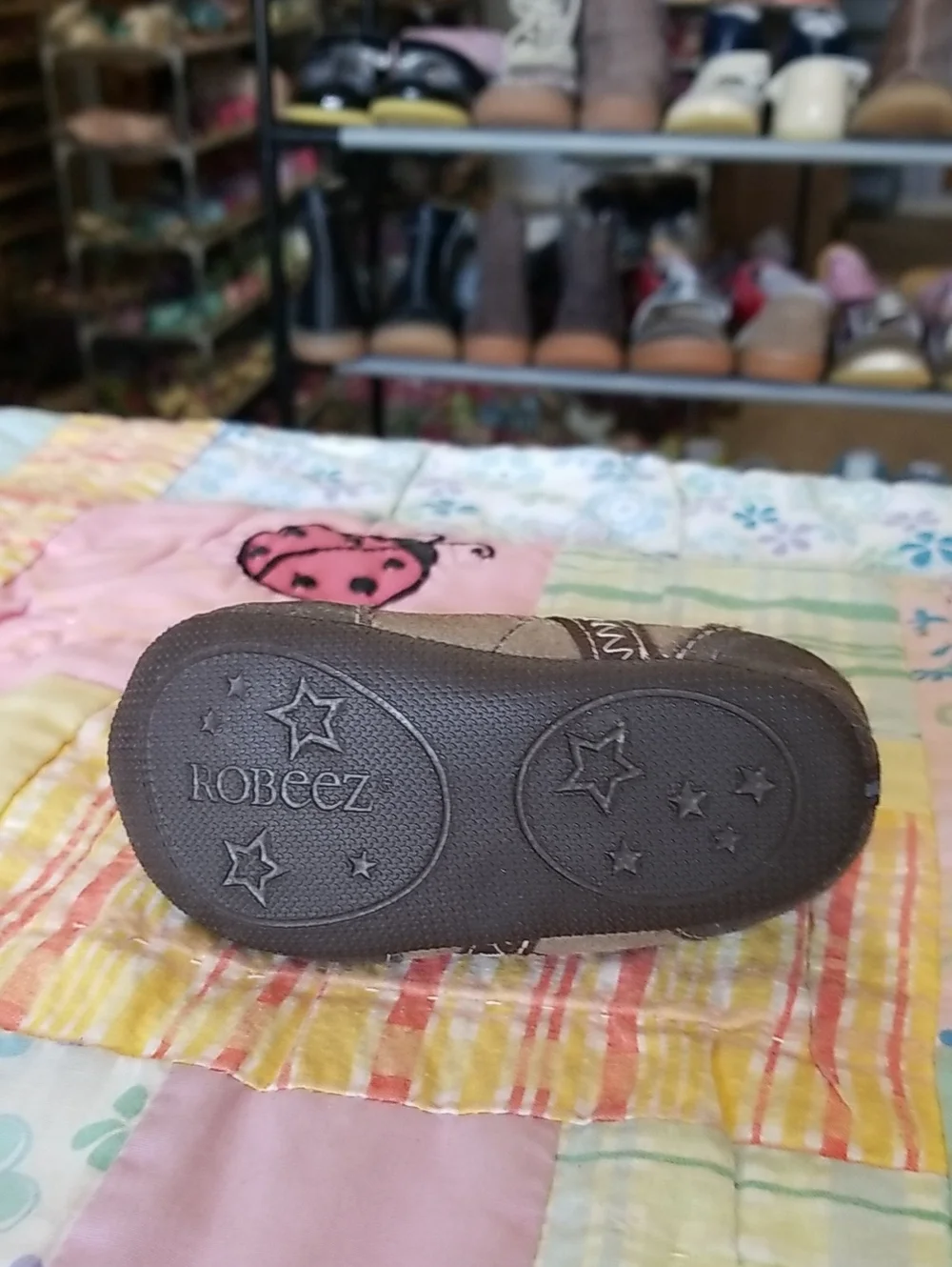 Robeez Brown Leather & Suede Baby Walker Shoes Size 3